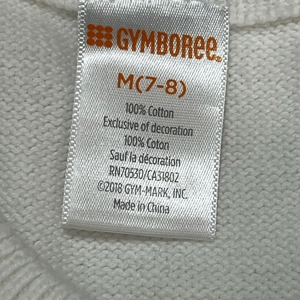 Gymboree White and Pink Fox Sweater Dress